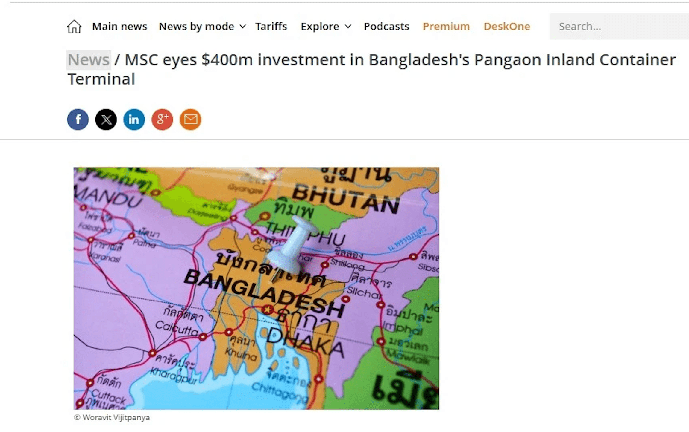 Italian company MSC proposes to invest $400 million in Bangladesh's Pangaon inland container terminal