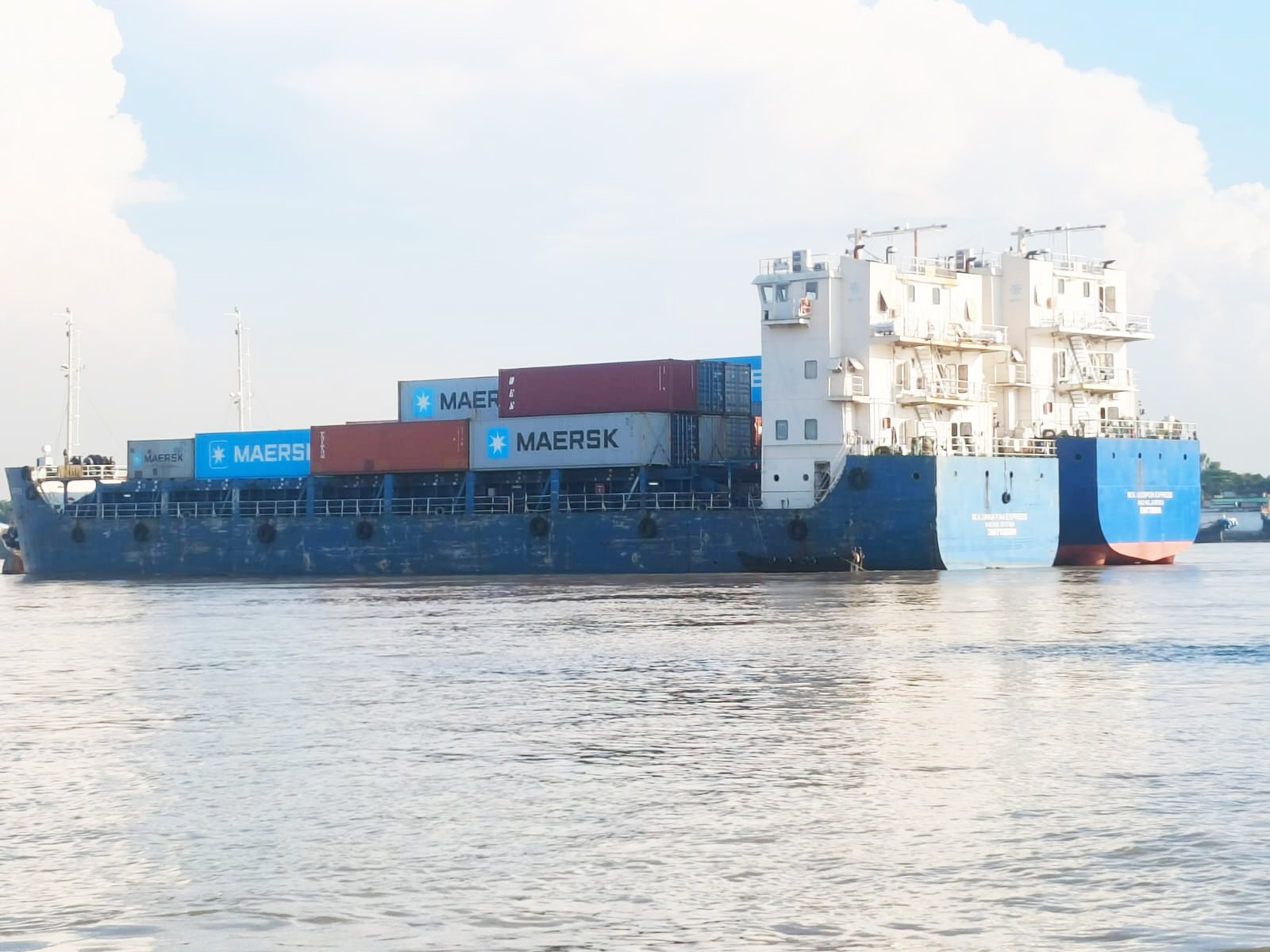 Cargo ship with containers