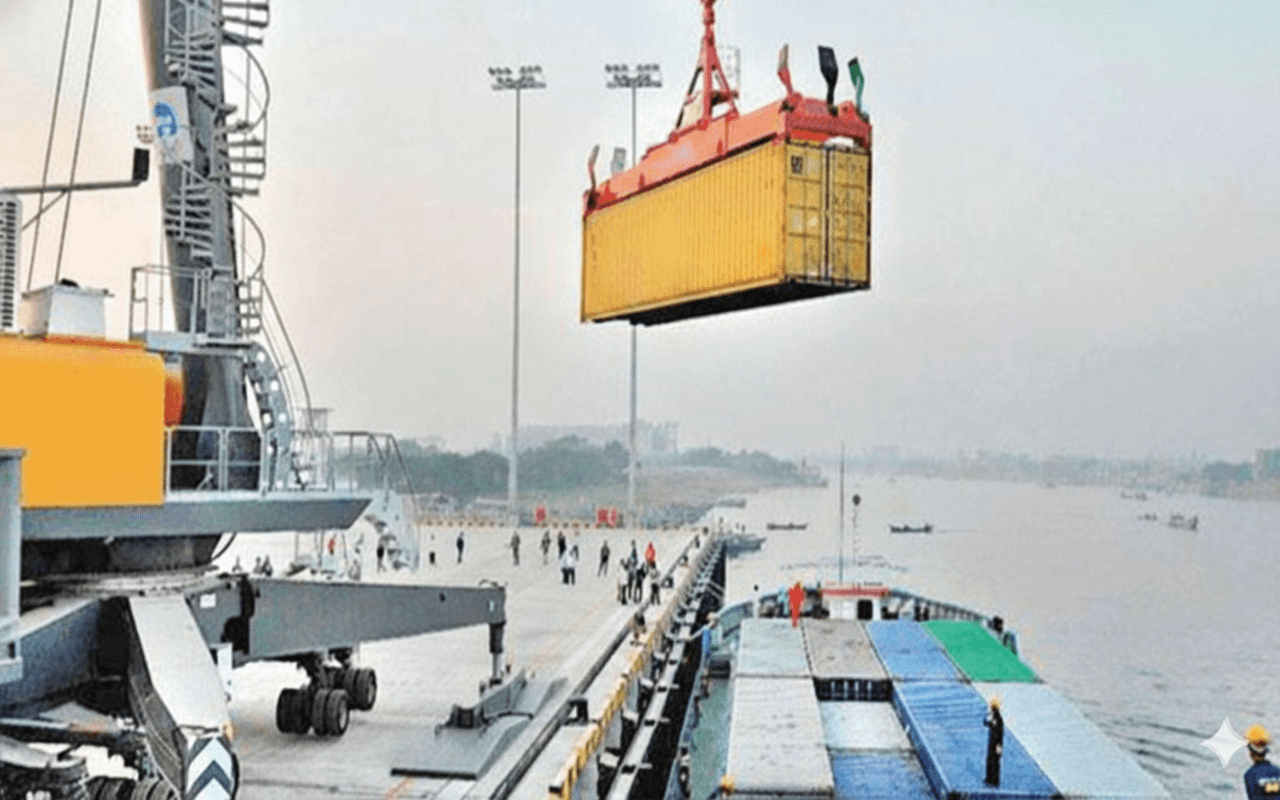 Modern business building against a cloudy sky